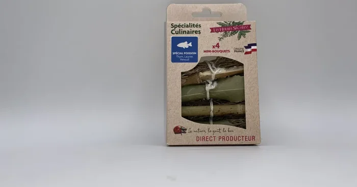 4 Mini-bouquets « spécial Poisson » Thym, Laurier, Romarin, Fenouil.