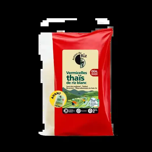 Autour Du Riz — Vermicelles au riz thaï blanc bio (origine Thaïlande) – 200 g