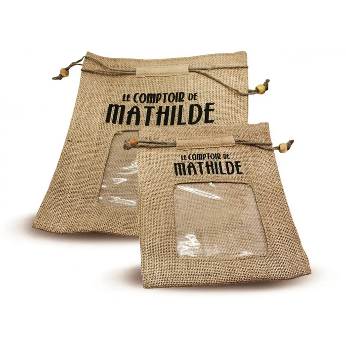 Besace en Jute avec Fenetre – Grand Modele