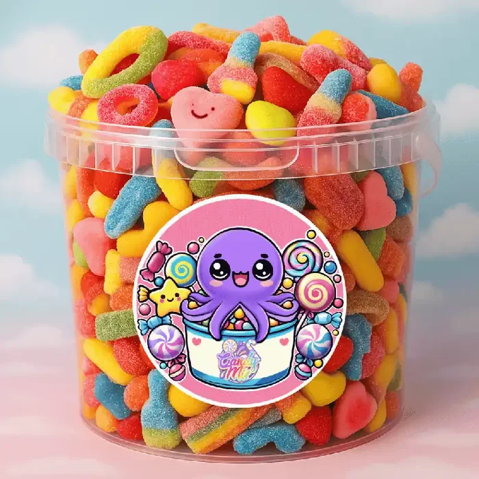 Candy Bucket Acide/Sucré – Seau de Bonbons Vrac (3,5kg) (Une Sélection de 31 bonbons)