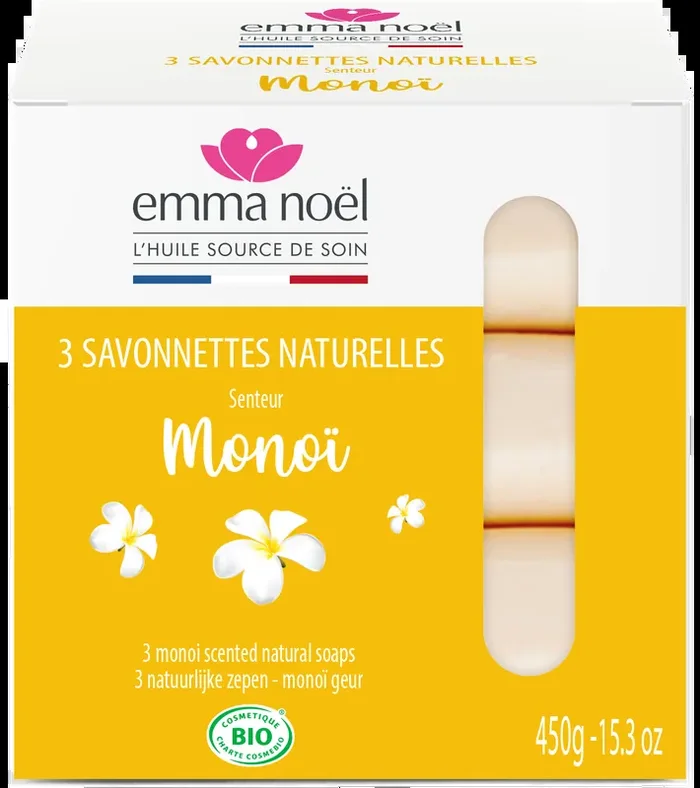 Emma Noël — Savonnettes monoï bio – 3 x 150 g