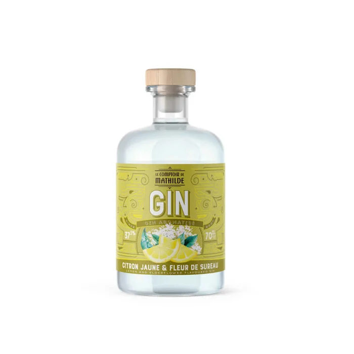 Gin Aromatise Citron Jaune et Fleur de Sureau 37.5% – 70cl