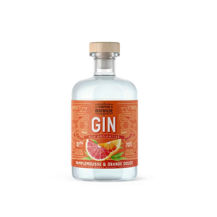 Gin Aromatise Orange Douce et Pamplemousse 37.5% – 70cl