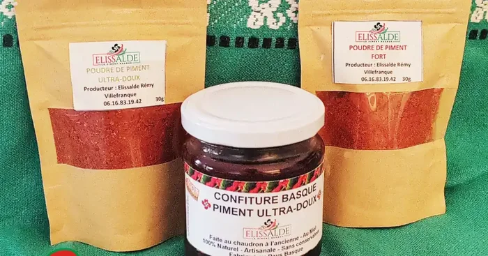 Lot gourmand Piment Pays Basque 100% Naturel, 1 Confiture + 1 Poudre ultra-doux + 1 Poudre piquant