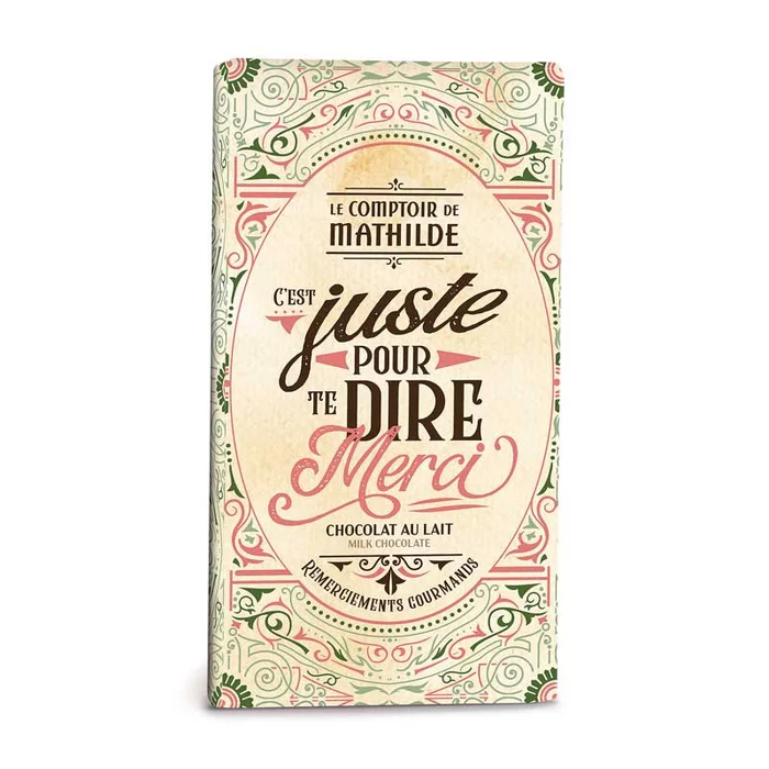 « Merci » -Tablette Chocolat Lait – 90g