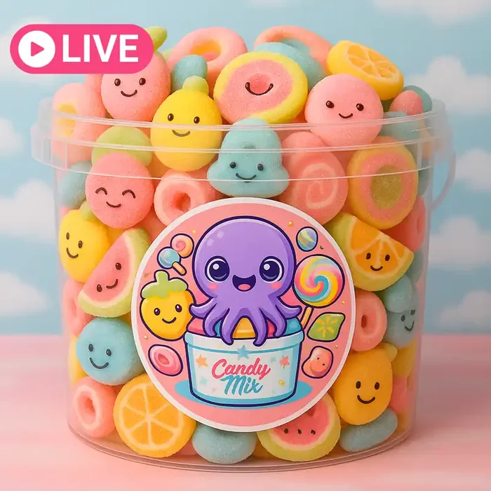 [??] Seau de bonbons Live (3,5kg) – CandyBucket