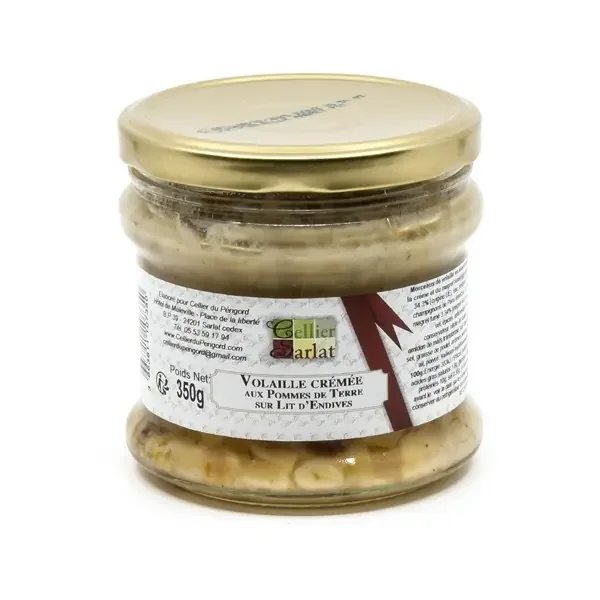 Volaille crémée aux Pommes de Terre sur Lit d‘Endives et Magret Fumé 350g