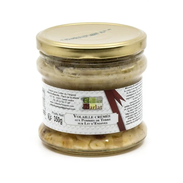 Volaille crémée aux Pommes de Terre sur Lit d&rsquo;Endives et Magret Fumé 350g