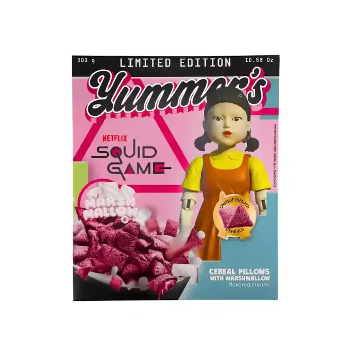 Yummers Squid Game Céréales marshmallow 300g « boite légèrement endommagée intérieur ok »