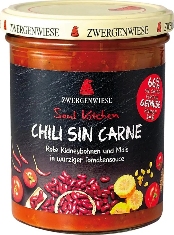 Zwergenwiese Soul Kitchen – Chili sin Carne Bio, 370 g