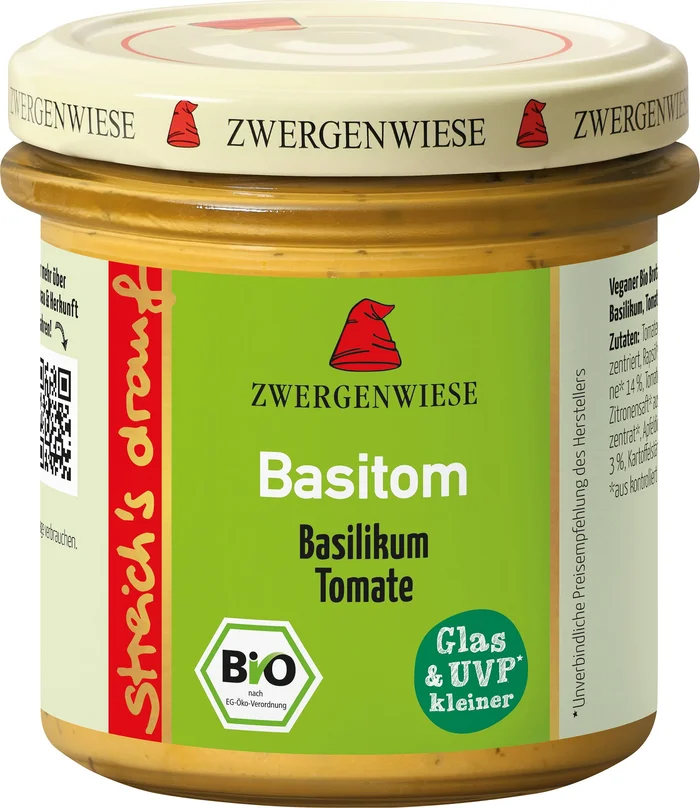 Zwergenwiese streich&rsquo;s drauf – Tartinade Bio – Basitom, 135 g