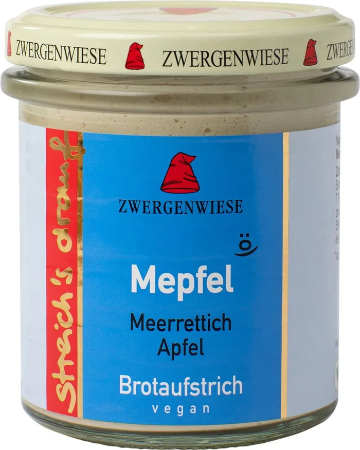Zwergenwiese streich&rsquo;s drauf – Tartinade Bio – Mepfel, 160 g